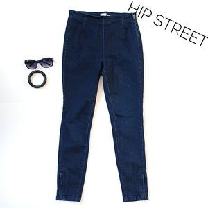 A NEW DAY High Rise Smooth Front Ankle Zip Stretch Denim Skinny Leg Jeams 4